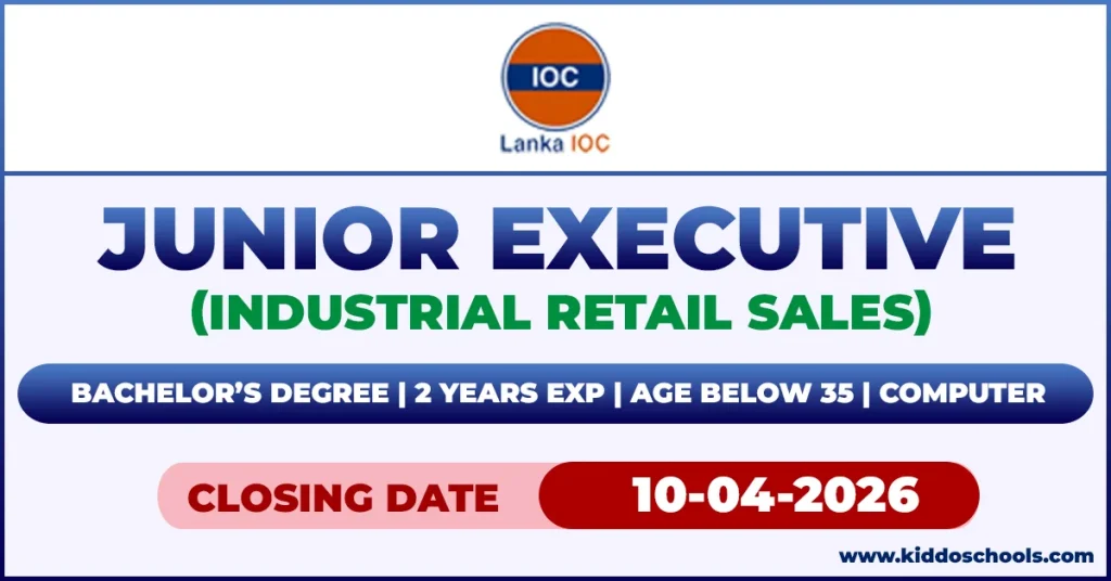 Lanka IOC Job Vacancies 2026 - Junior Executive (Industrial Retail Sales)