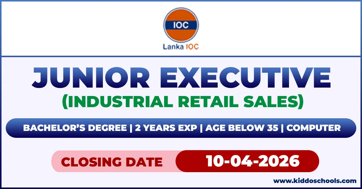 Lanka IOC Job Vacancies 2026 - Junior Executive (Industrial Retail Sales)