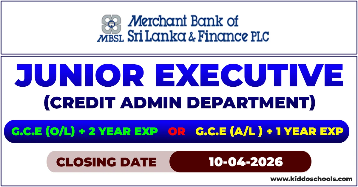 Merchant Bank Job Vacancies 2026 - Junior Executive