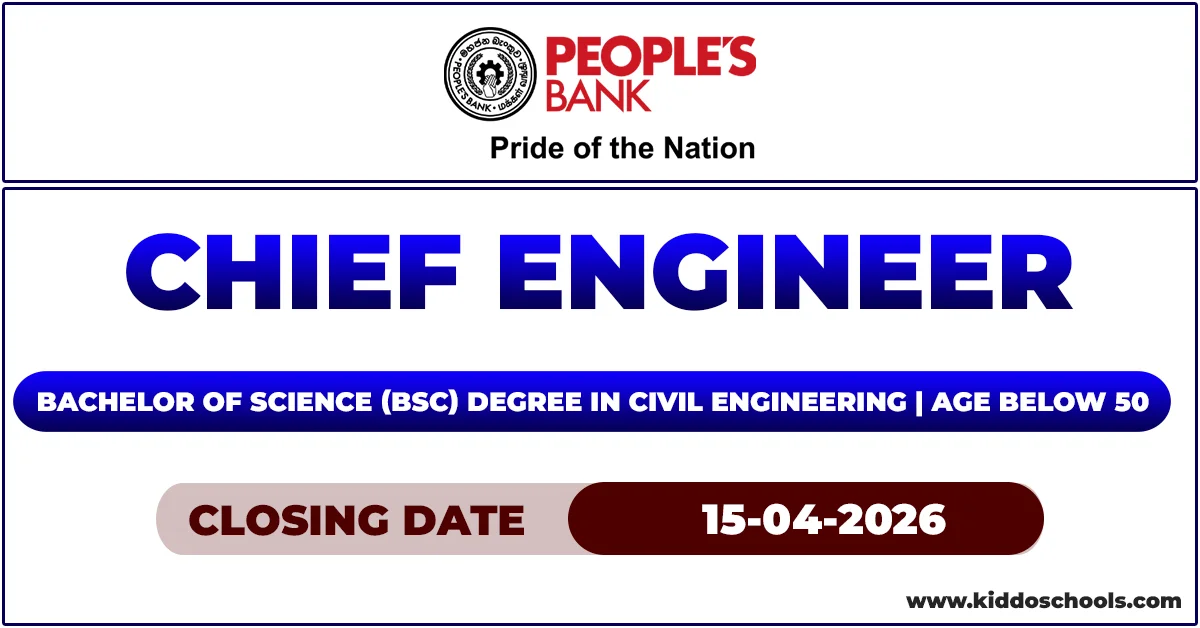 Peoples Bank Job Vacancies 2026 - Chief Engineer