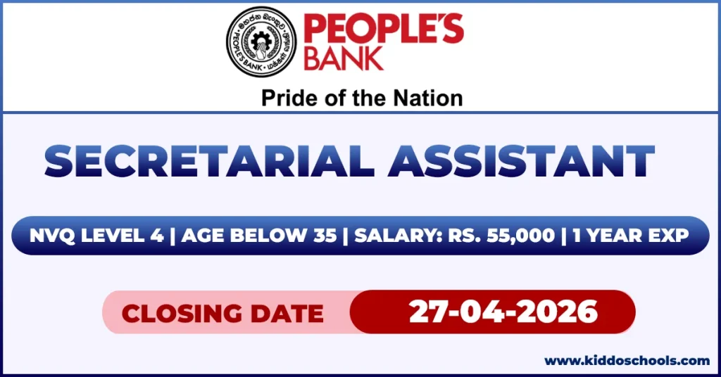 Peoples Bank Job Vacancies 2026 - Secretarial Assistant