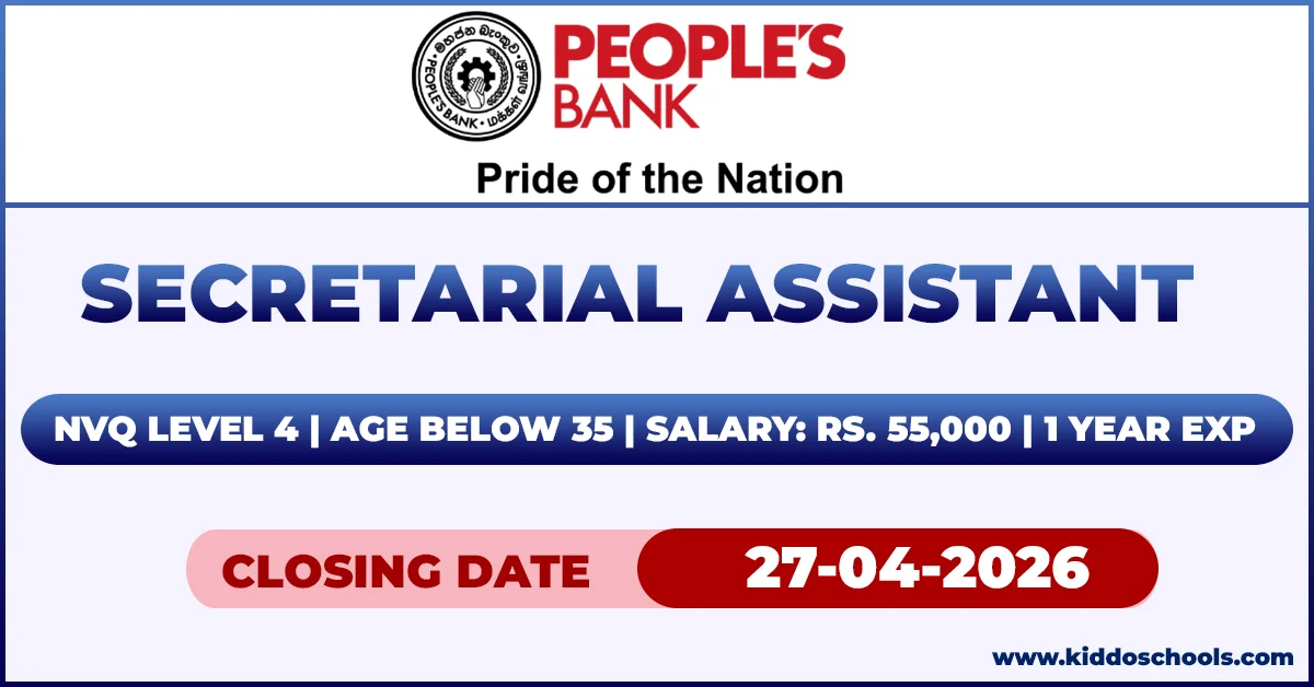 Peoples Bank Job Vacancies 2026 - Secretarial Assistant
