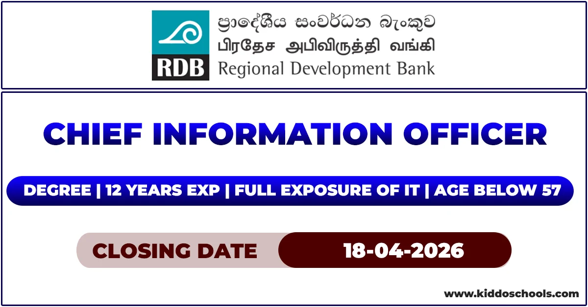 RDB Bank Job Vacancies 2026 - Chief Information Officer