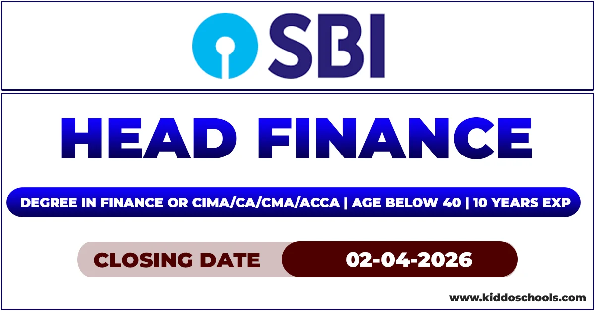 SBI Bank Sri Lanka Job Vacancies 2026 - Head Finance
