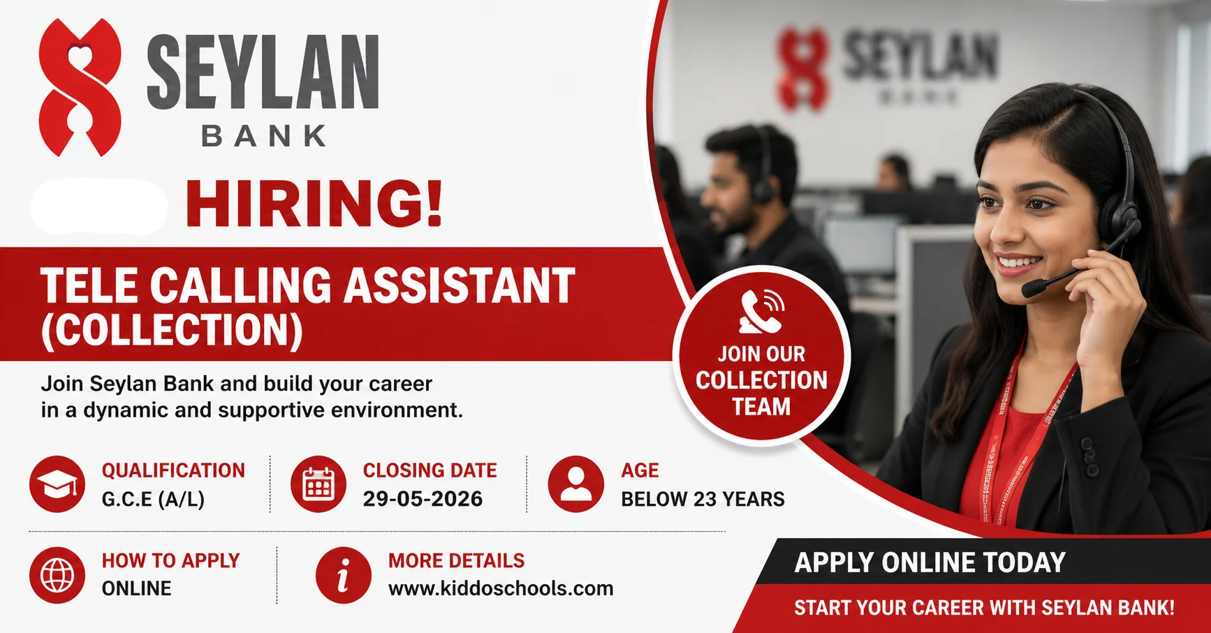 Seylan Bank Job Vacancies 2026 - Tele Calling Assistant