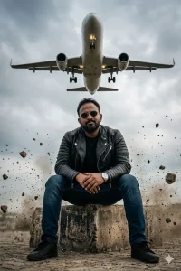 hyper realistic airplane scene Gemini