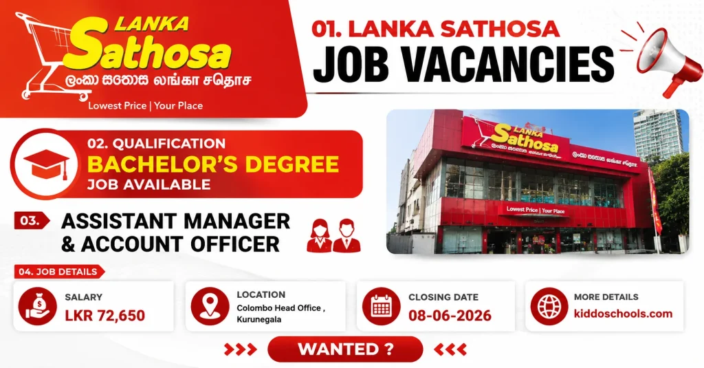 Sathosa Job Vacancies 2026 - June