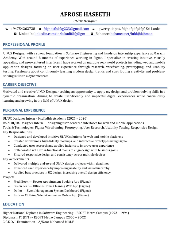 ATS CV Template 4