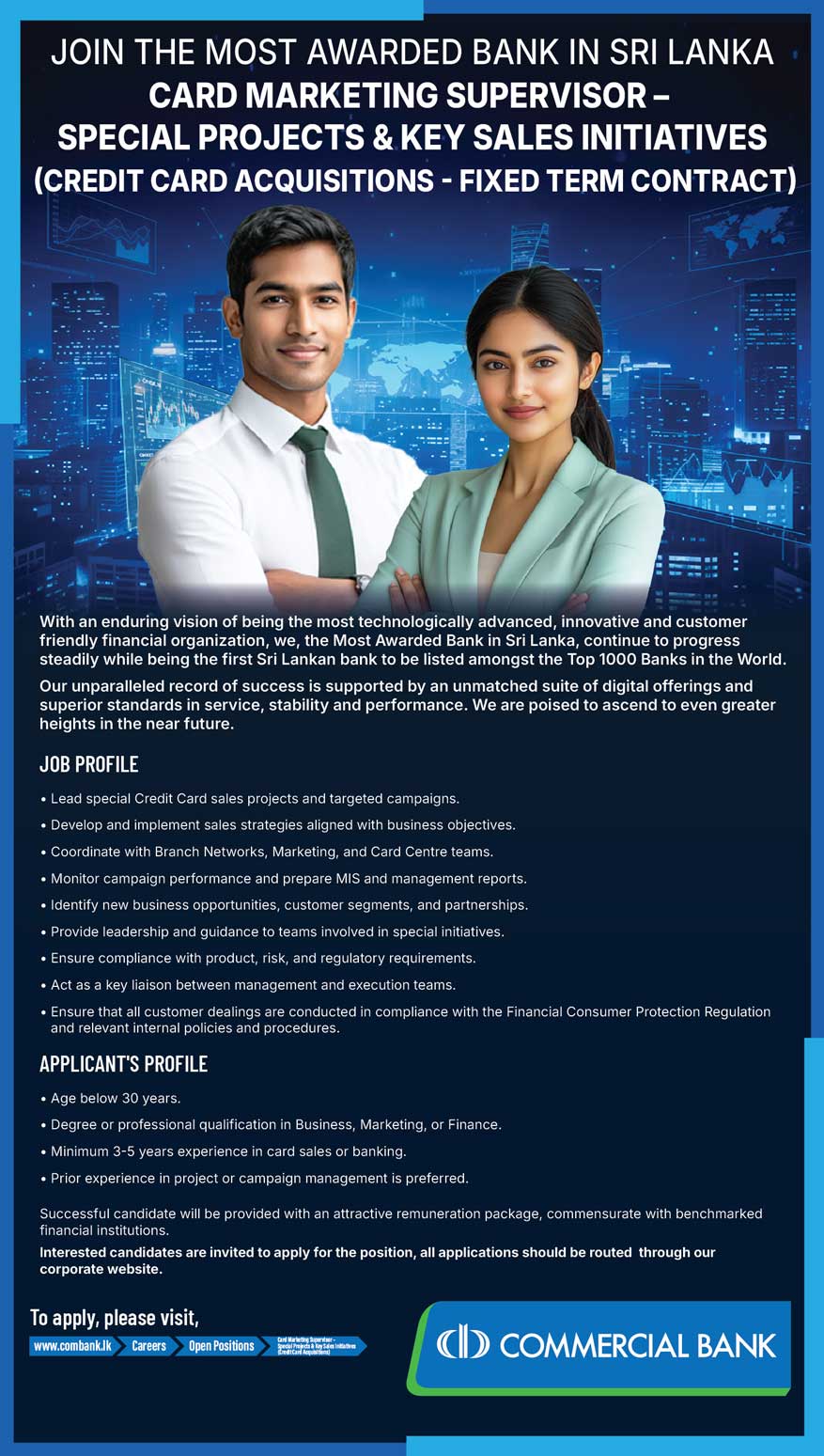 Card Marketing Supervisor - Special Projects & Key Sales Ini