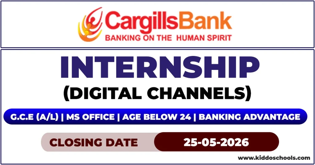 Cargills Bank Vacancies 2026 – Internship (Digital Channels)