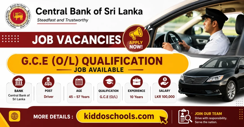 Central Bank Job Vacancies 2026 - Driver