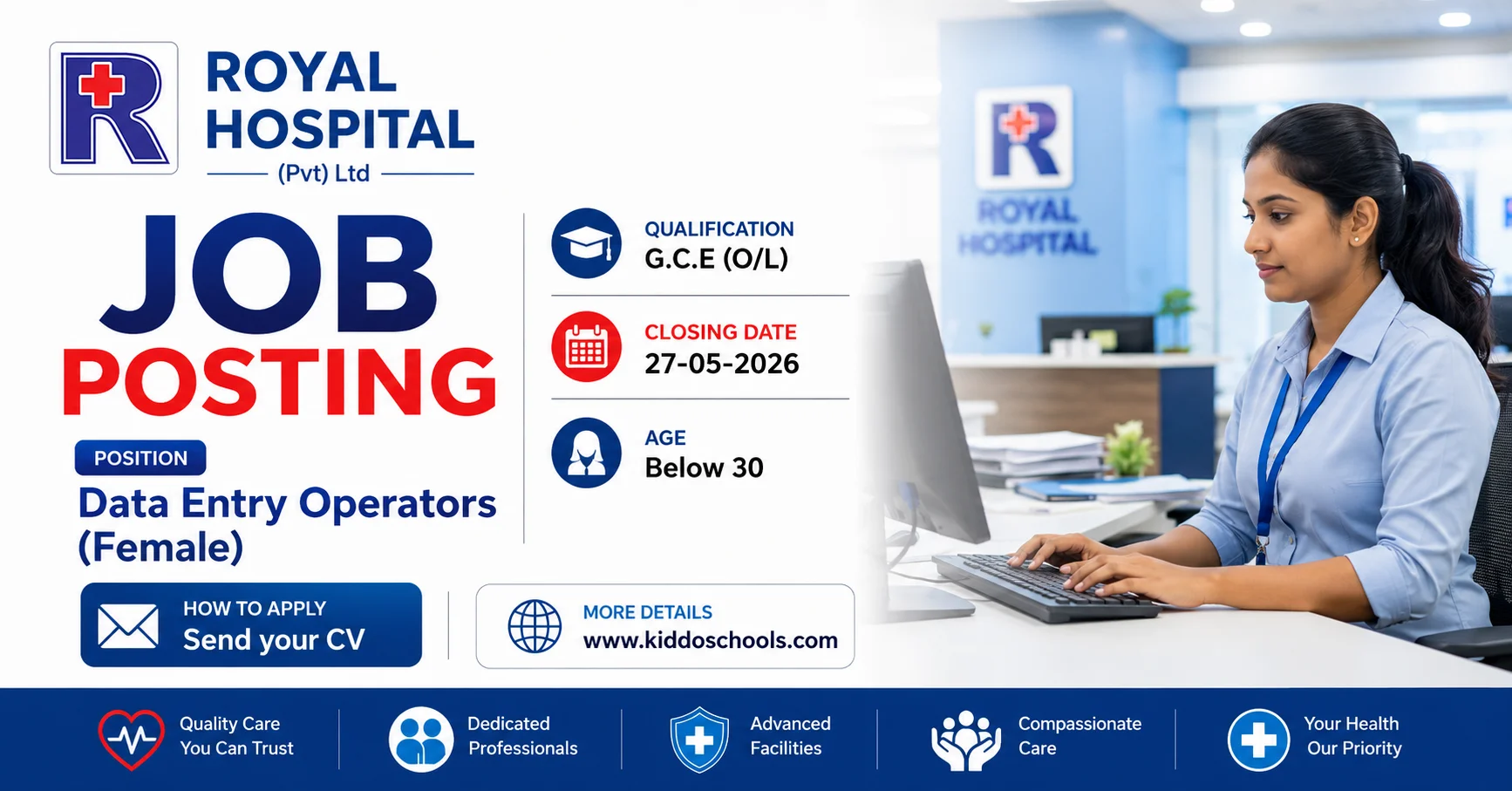 Data Entry Job Vacancies in Royal Hospital 2026