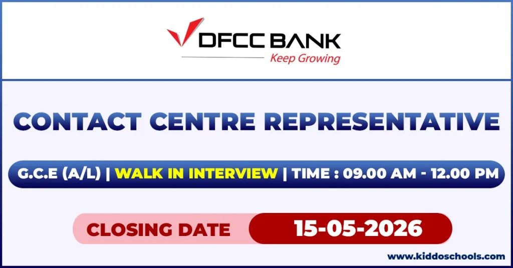 DFCC Bank Job Vacancies 2026 - Contact Centre Representative