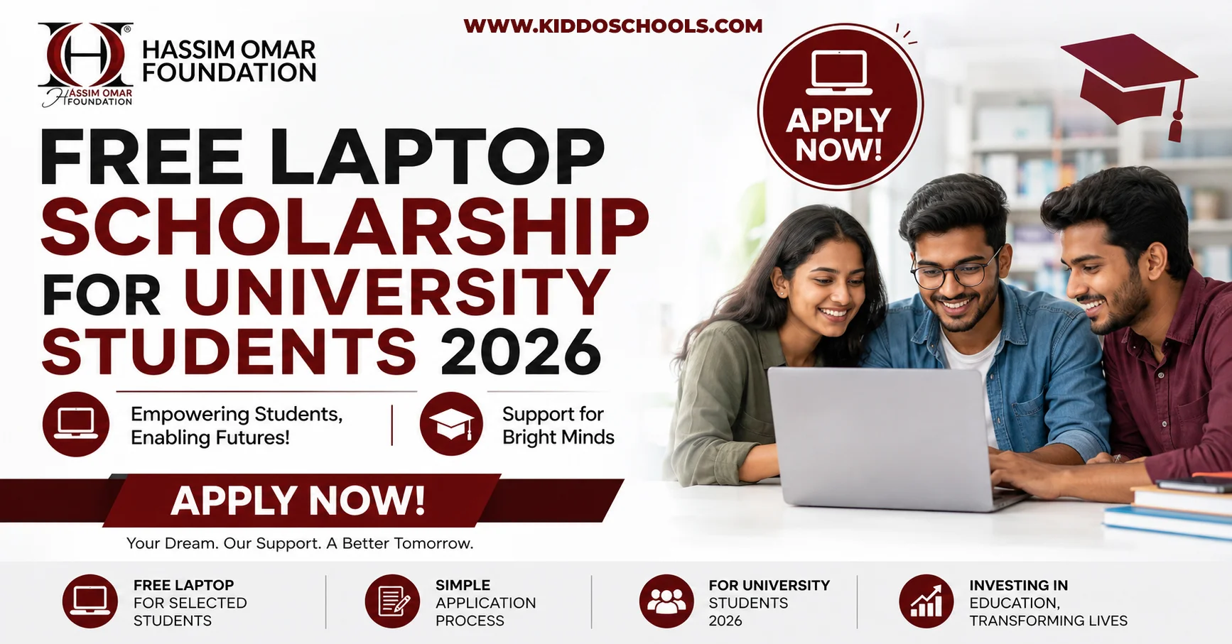 Free Laptop Scholarship for University Students 2026 – Hassim Omar Foundation