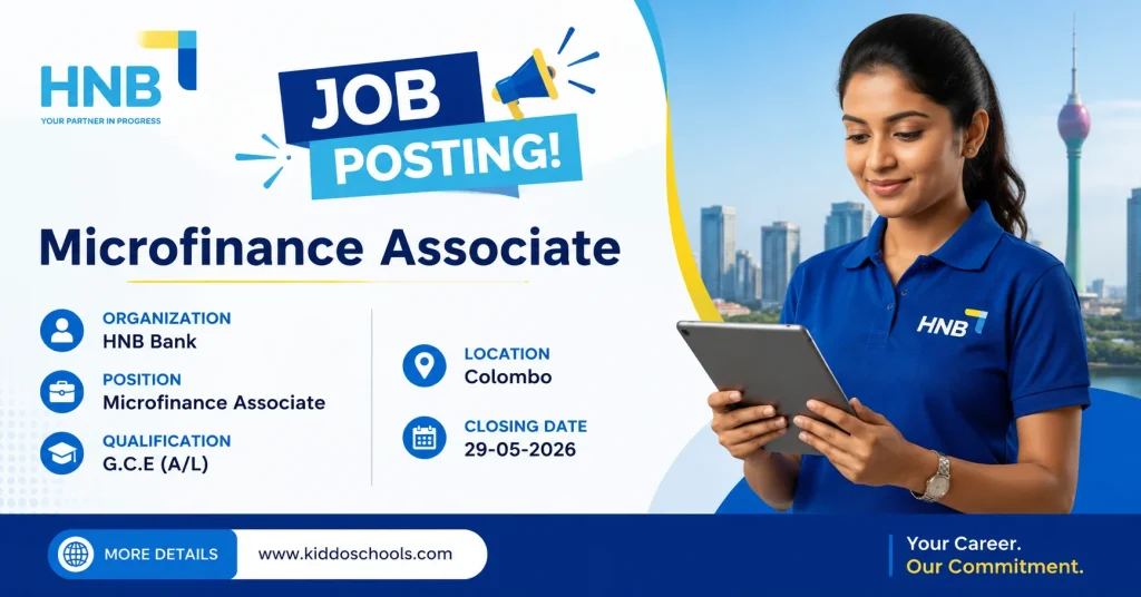 HNB Bank Vacancy 2026 - Microfinance Associate