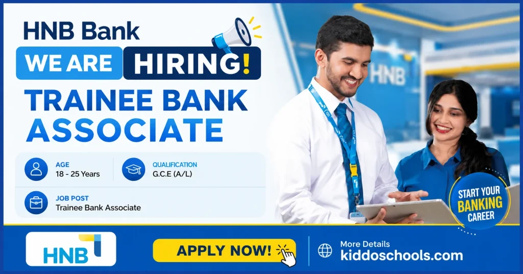HNB Bank Vacancy 2026 - Trainee Bank Associate