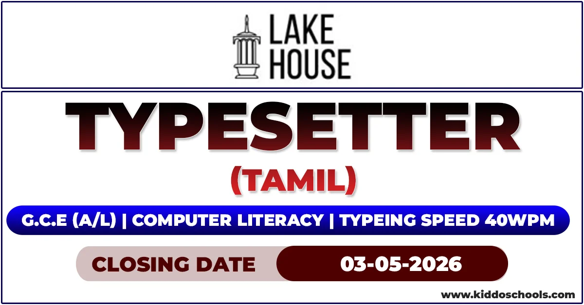 Lake House Vacancies 2026 - Typesetter