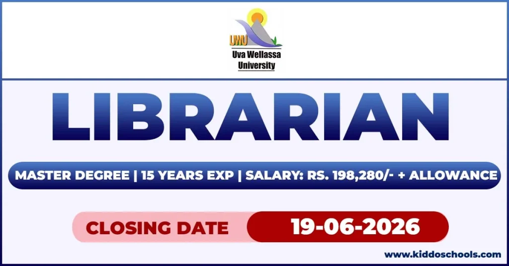 Librarian Job Vacancies 2026 – Uva Wellassa University Badulla
