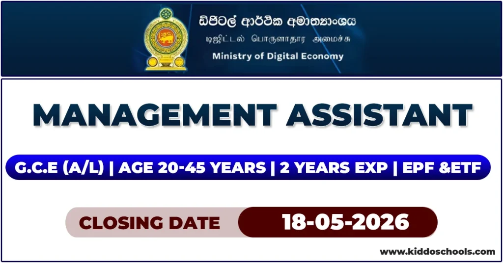 Ministry of Digital Economy Job Vacancies 2026 - Management Assistant