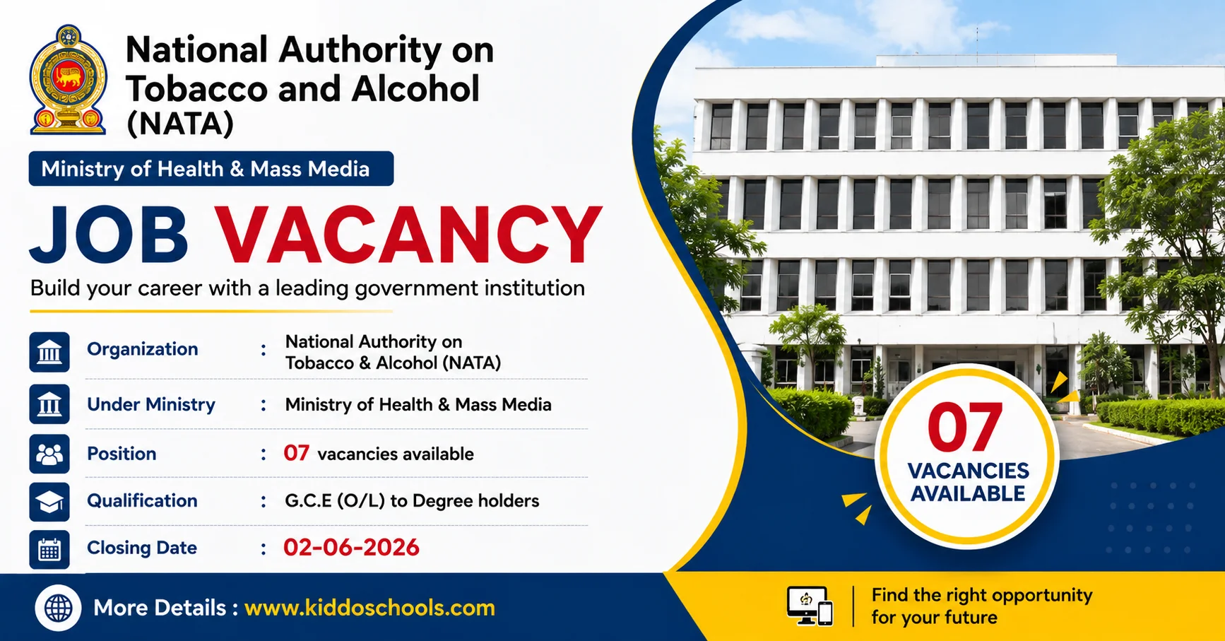 Ministry of Health Job Vacancies 2026 - NATA