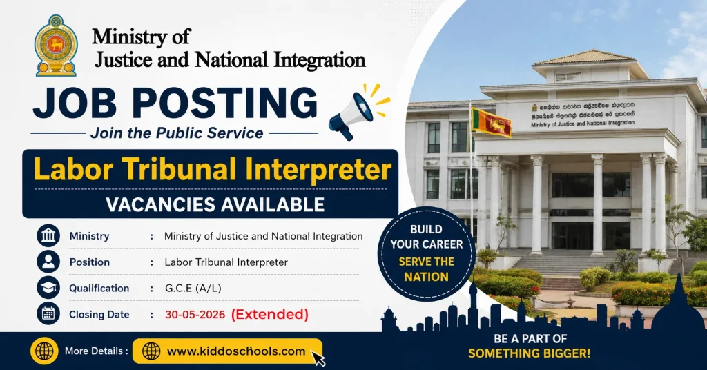 Ministry of Justice Job Vacancies 2026 - Labor Tribunal Interpreter