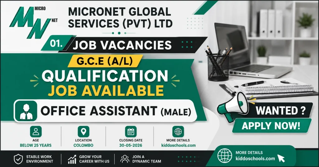 Office Assistant Vacancy in Colombo - Micronet Global