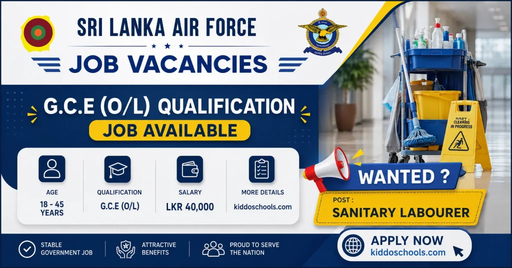 Sri Lanka Air Force Vacancy 2026 - Sanitary Labourer