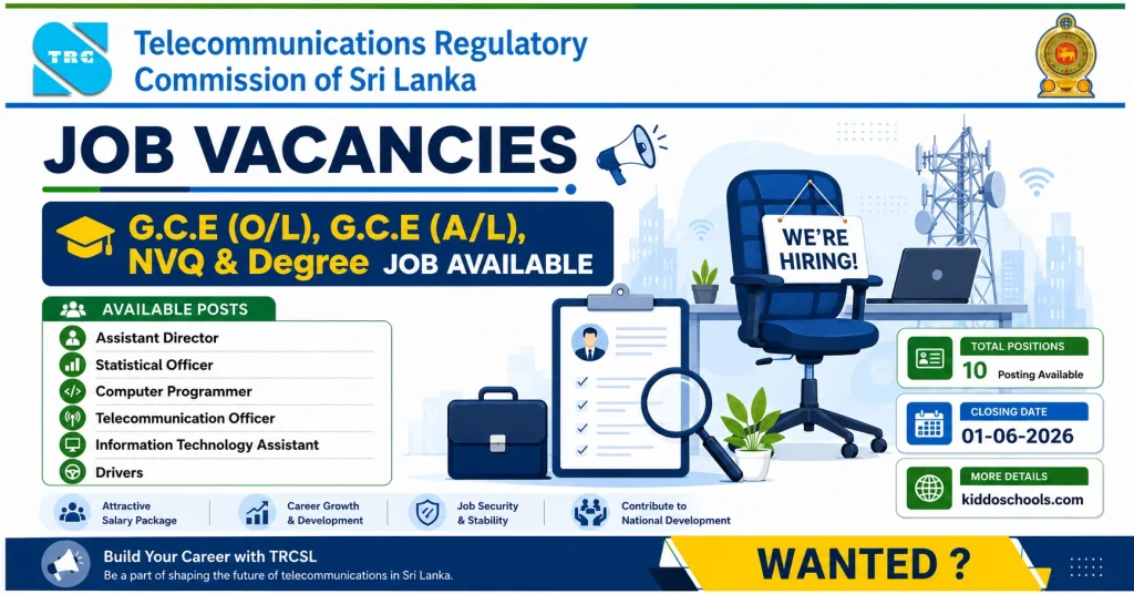 Telecommunications Regulatory Commission of Sri Lanka - TRCSL Vacancies 2026