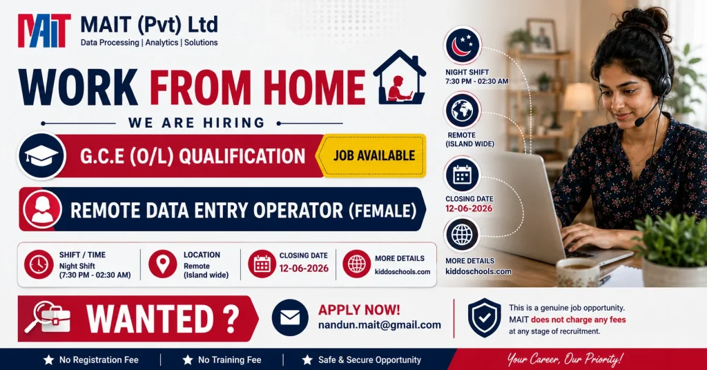 Work from Home Job 2026 - Female Data Entry Operator