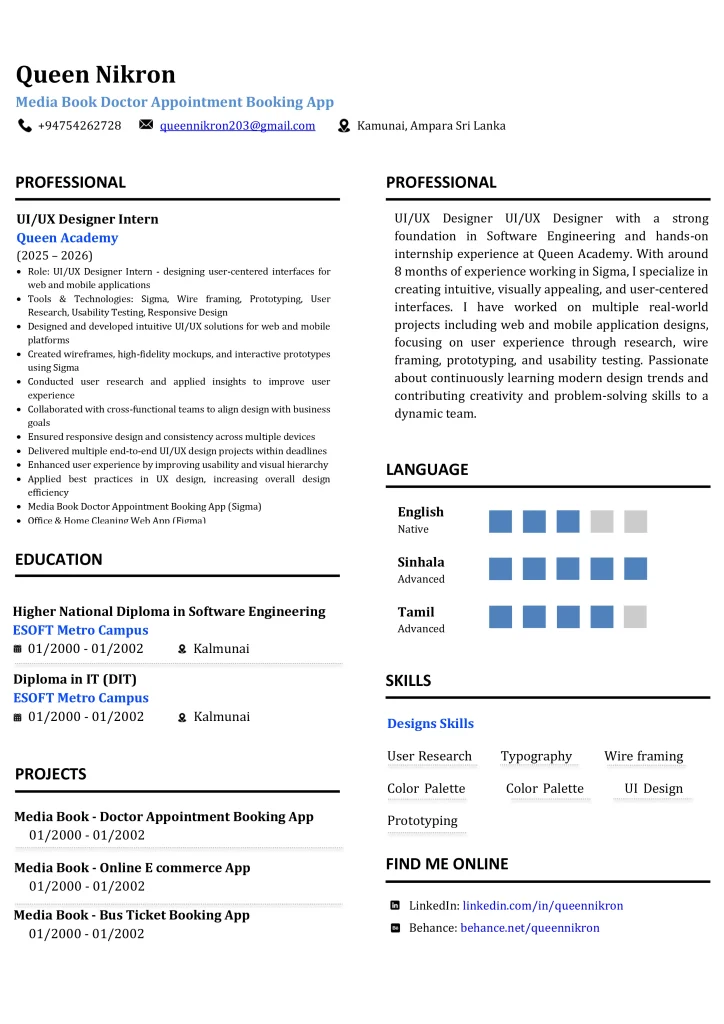 ATS CV Template 6