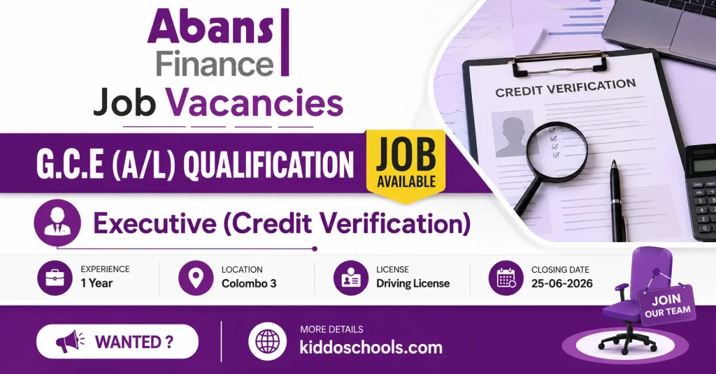 Abans Finance Job Vacancies 2026 - Executive