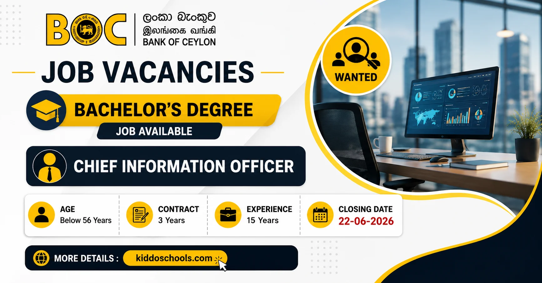 BOC Bank Vacancy 2026 - Chief Information Officer