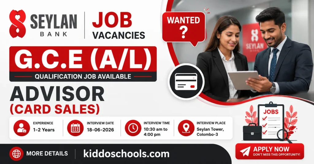 Seylan Bank Job Vacancies 2026 - Advisor (Card Sales)