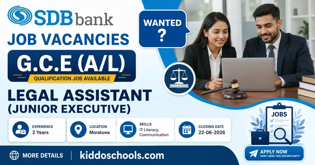 SDB Bank Vacancy 2026 - Legal Assistant