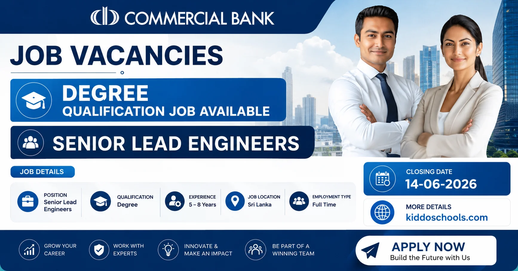 Commercial Bank Vacancies 2026 - Senior Lead Engineers 