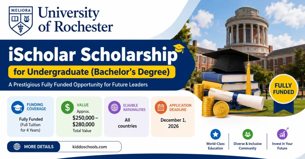 University of Rochester iScholar Scholarship 2026 Fully Funded US Study
